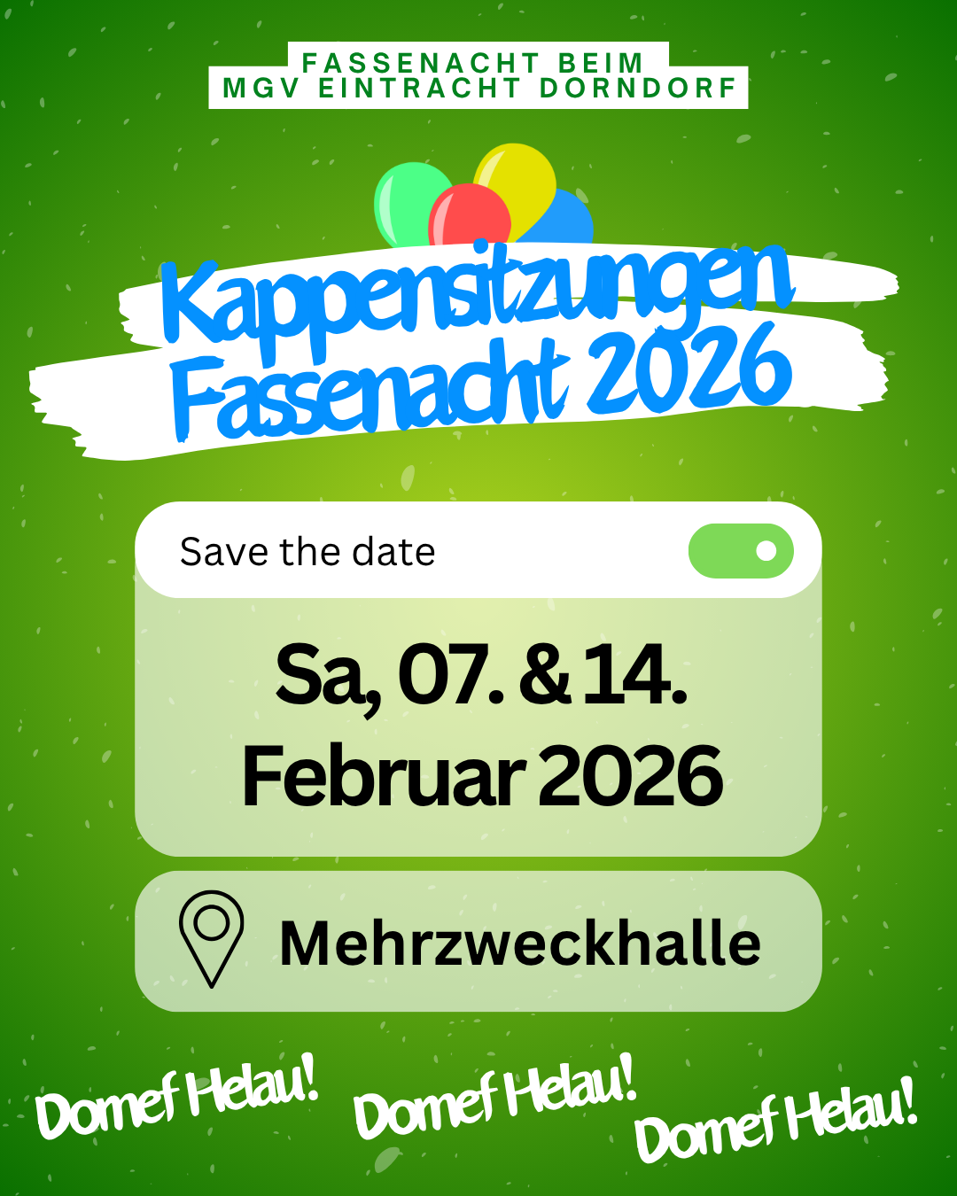 Save the Date: Fastnacht beim MGV 2026